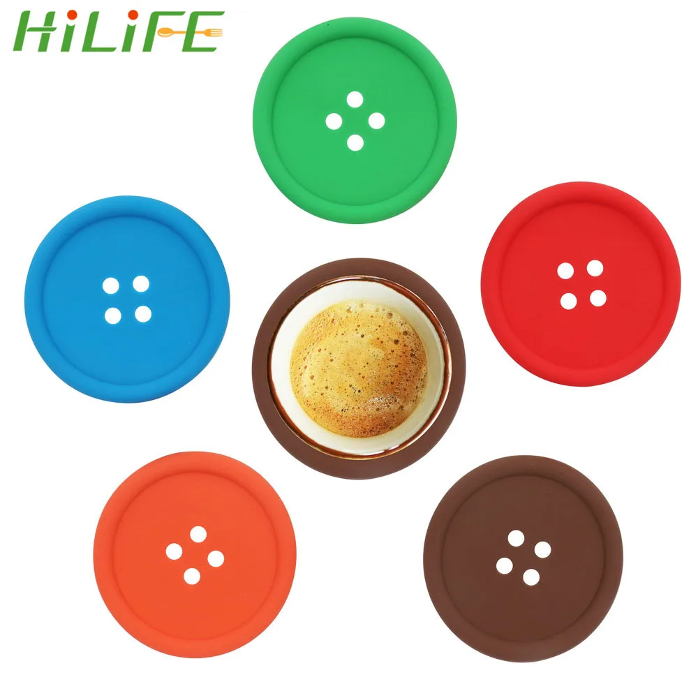 HILIFE 5Pcs/Set Buttons Cup Pad Kitchen Tool Placemats Tableware Mats Silicone Coaster Heat Resistant Table Decoration
HILIFE 5Pcs/Set Buttons Cup Pad Kitchen Tool Placemats Tableware Mats Silicone Coaster Heat Resistant Table Decoration