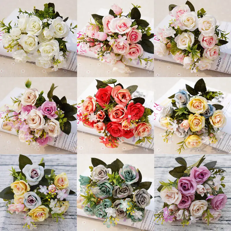 Hot Sells 10 Head Silk Flower Bridal Bridesmaid Hydrangeas Bouquet Roses Wedding Decor
Hot Sells 10 Head Silk Flower Bridal Bridesmaid Hydrangeas Bouquet Roses Wedding Decor