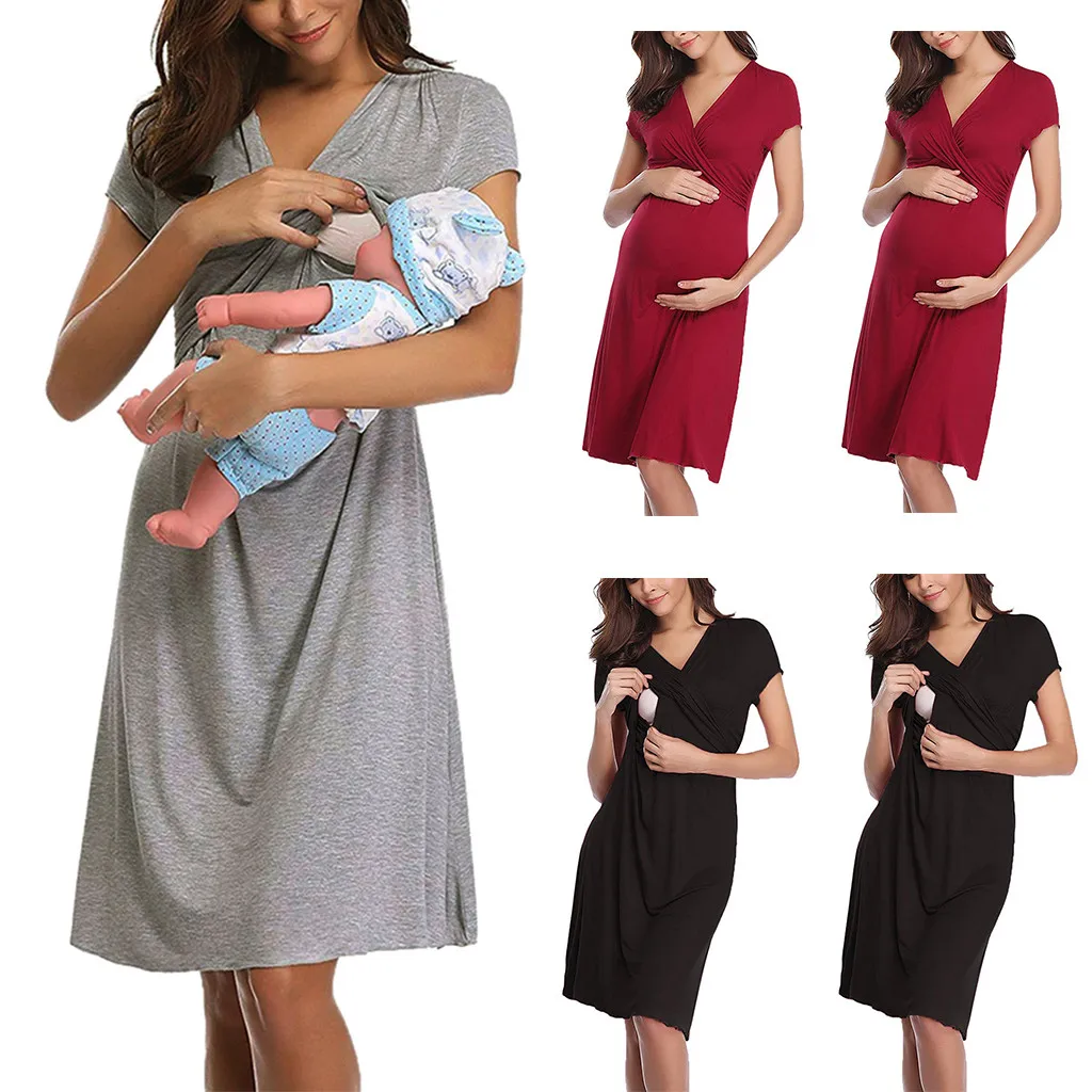 Maternity Short Sleeve Nursing Baby Breastfeeding Nightdress Pregnancy Dress Maternity clothing No irritating skin 0.8
Maternity Short Sleeve Nursing Baby Breastfeeding Nightdress Pregnancy Dress Maternity clothing No irritating skin 0.8