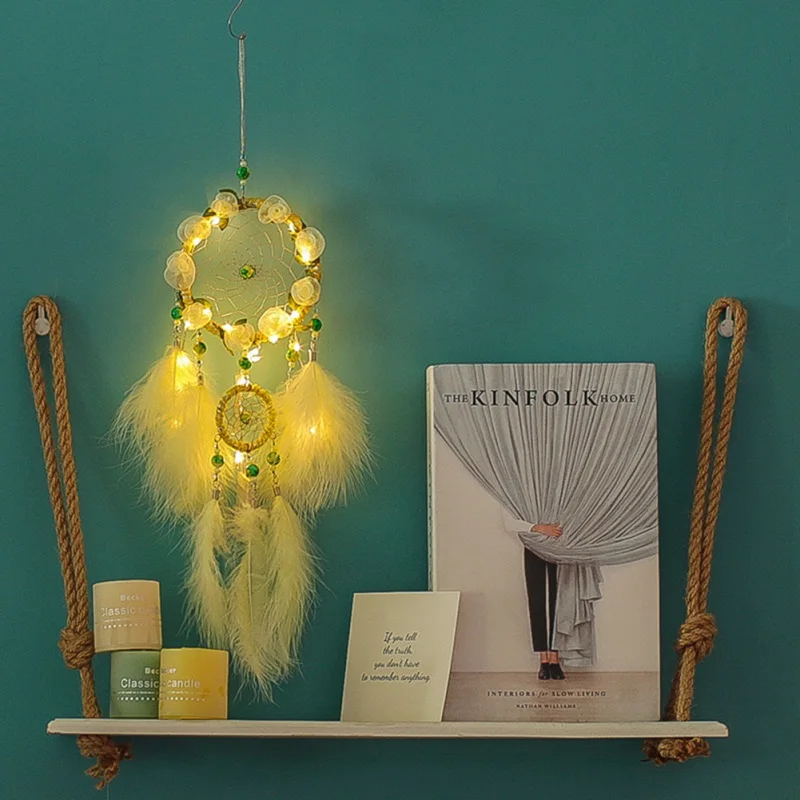 Dream Catcher Net Led Stars String Lights Wall Hanging Decor Dream Catcher lamp string DIY Wind Chimes Natural Feathers
Dream Catcher Net Led Stars String Lights Wall Hanging Decor Dream Catcher lamp string DIY Wind Chimes Natural Feathers