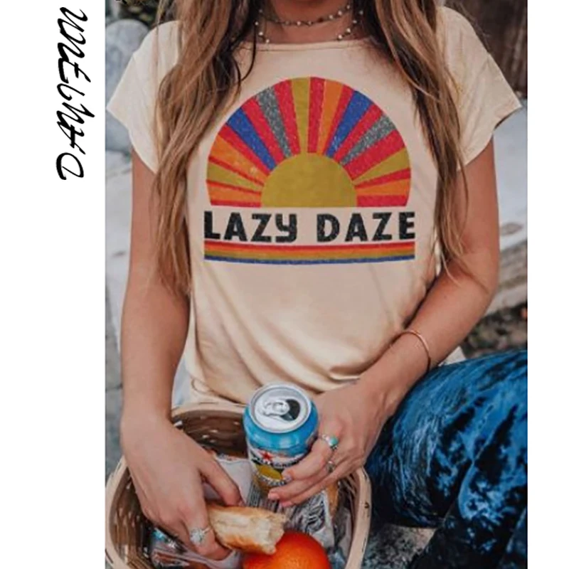 2019 Summer Women T-Shirt Lazy Daze Short Sleeve t shirt Flesh O-Neck tops tee Funny Female T-Shirt Casual Ladies Tops Tee C004 
2019 Summer Women T-Shirt Lazy Daze Short Sleeve t shirt Flesh O-Neck tops tee Funny Female T-Shirt Casual Ladies Tops Tee C004