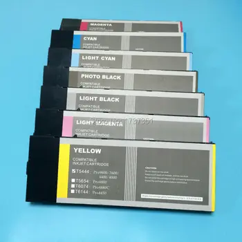t544 t5441 - t5447 7 color 220ml empty compatible ink cartridge with disposable chip for Epson Stylus Pro 7600 9600 printer
t544 t5441 - t5447 7 color 220ml empty compatible ink cartridge with disposable chip for Epson Stylus Pro 7600 9600 printer