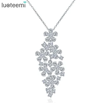 LUOTEEMI New Trendy White Gold-Color Sparkling Pure Clear Zircon Romantic Flower Shaped Statement Pendant Necklace For Girls
LUOTEEMI New Trendy White Gold-Color Sparkling Pure Clear Zircon Romantic Flower Shaped Statement Pendant Necklace For Girls