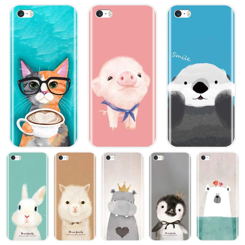 TPU Phone Case For iPhone 5C 5S SE 5 S Soft Silicone Pink Pig Cat Bear Rabbit Alpaca Otter Penguin Back Cover For iPhone 4S 4 S
TPU Phone Case For iPhone 5C 5S SE 5 S Soft Silicone Pink Pig Cat Bear Rabbit Alpaca Otter Penguin Back Cover For iPhone 4S 4 S