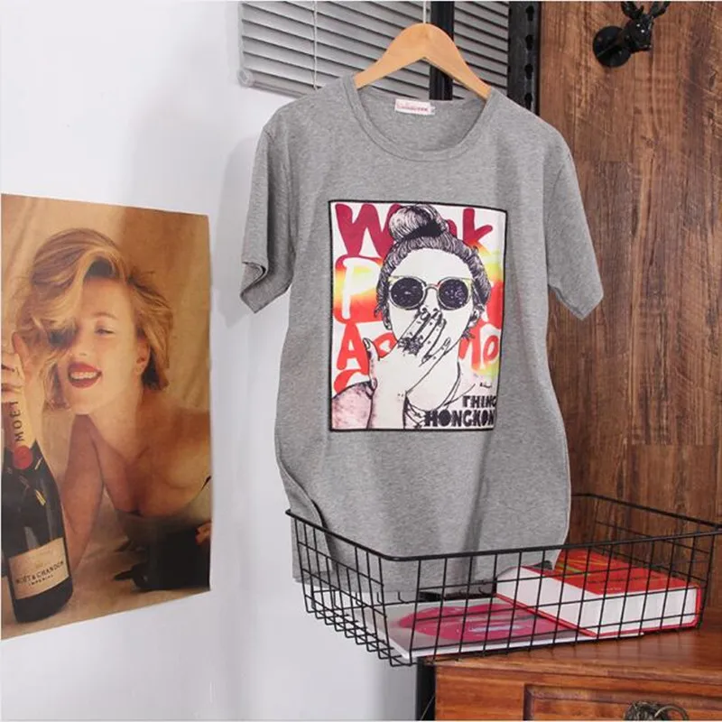 2019 Summer women clothes new Korean Short sleeve T-shirt fashion printing loose Pure cotton Bottoming top shirt Pullovers c15
2019 Summer women clothes new Korean Short sleeve T-shirt fashion printing loose Pure cotton Bottoming top shirt Pullovers c15