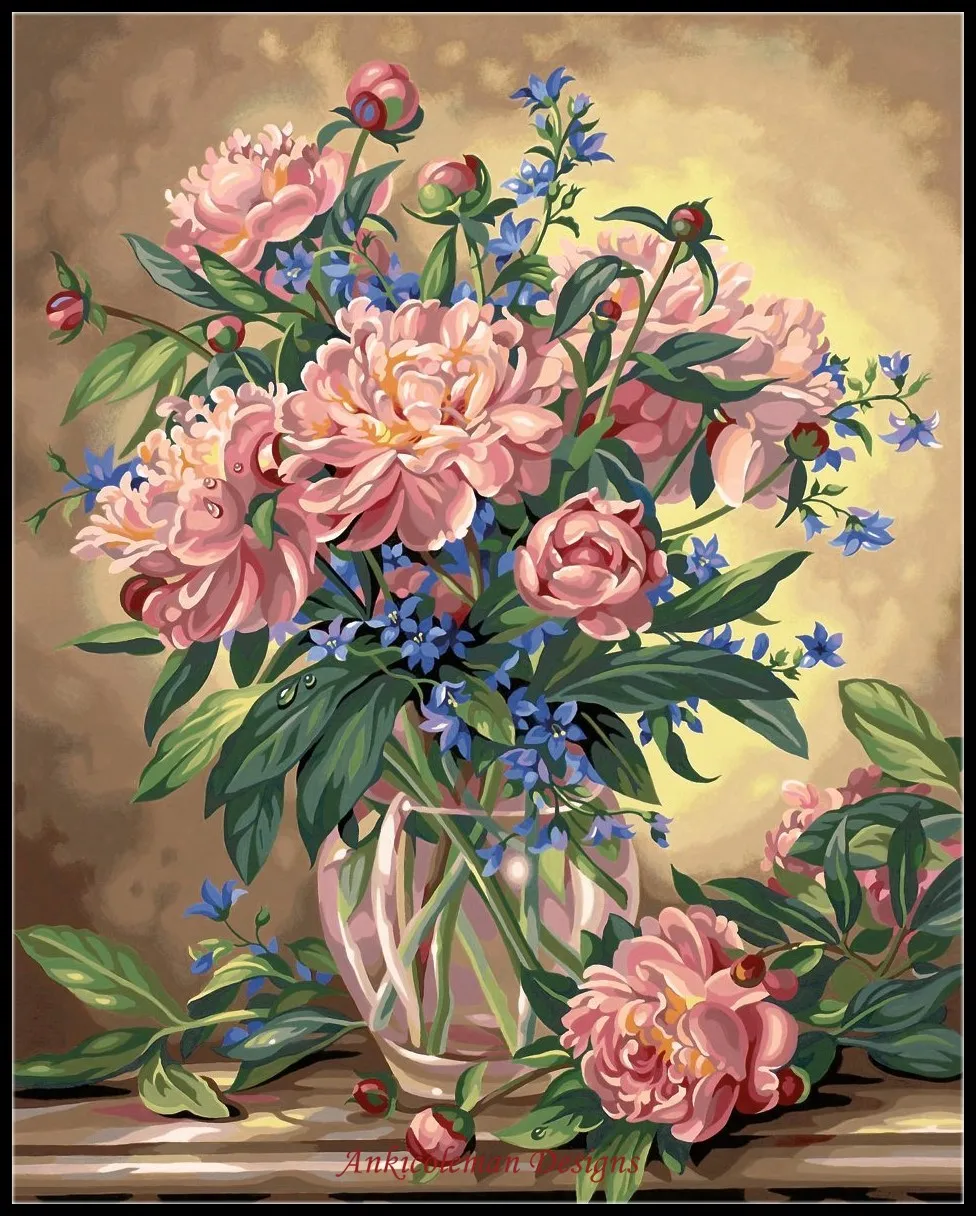 Needlework for embroidery DIY DMC High Quality - Counted Cross Stitch Kits 14 ct Oil painting - Peonies And Canterbury Bells
Needlework for embroidery DIY DMC High Quality - Counted Cross Stitch Kits 14 ct Oil painting - Peonies And Canterbury Bells