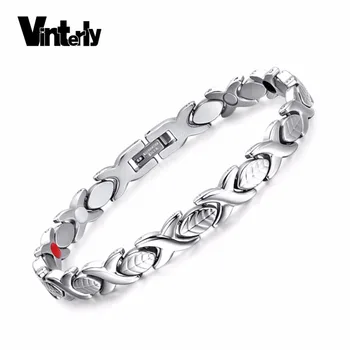 Vinterly Leaf Magnetic Bracelet for Women Chain Link Cross Health Energy Germanium Stainless Steel Bracelets Bangles Gift Female
Vinterly Leaf Magnetic Bracelet for Women Chain Link Cross Health Energy Germanium Stainless Steel Bracelets Bangles Gift Female