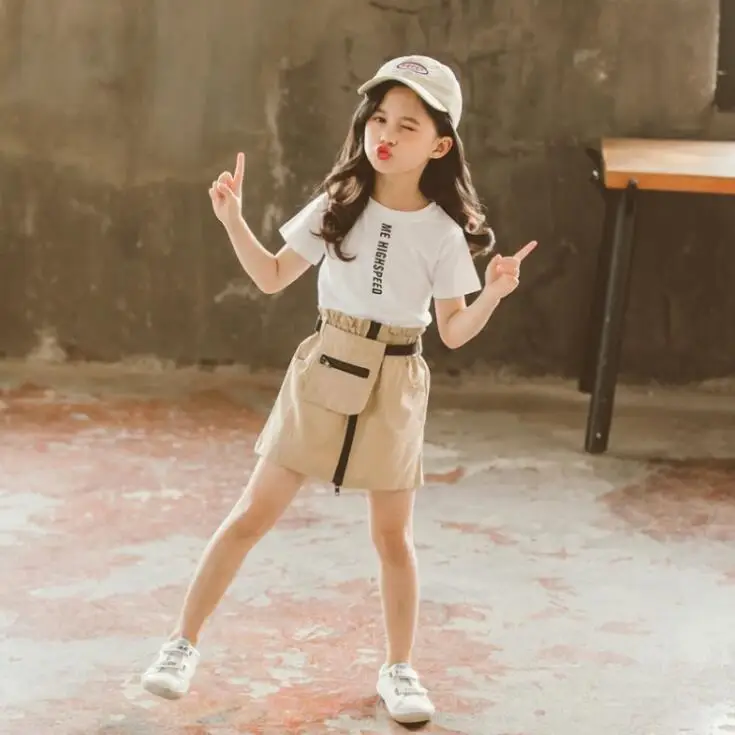 QQ435 Summer Kids Sets 110-160cm 2019 Kids Clothing Fashion letter T-shirt + Casual skirt Children's 2Pcs Sets Retail
QQ435 Summer Kids Sets 110-160cm 2019 Kids Clothing Fashion letter T-shirt + Casual skirt Children's 2Pcs Sets Retail