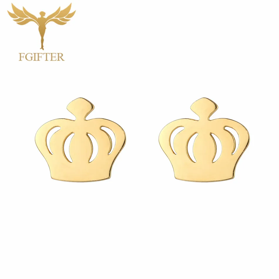 FGifter Crown Earrings For Girls Women Gift Simple Children Earrings Gold Color Stainless Steel Jewelry Brincos
FGifter Crown Earrings For Girls Women Gift Simple Children Earrings Gold Color Stainless Steel Jewelry Brincos