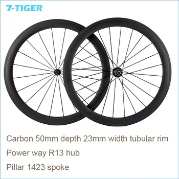 7-TIGER 50mm Road Bike Carbon tubular Ready Wheelset 25mm Rim Wide Fit 700Cx23mm/25mm Tire
7-TIGER 50mm Road Bike Carbon tubular Ready Wheelset 25mm Rim Wide Fit 700Cx23mm/25mm Tire