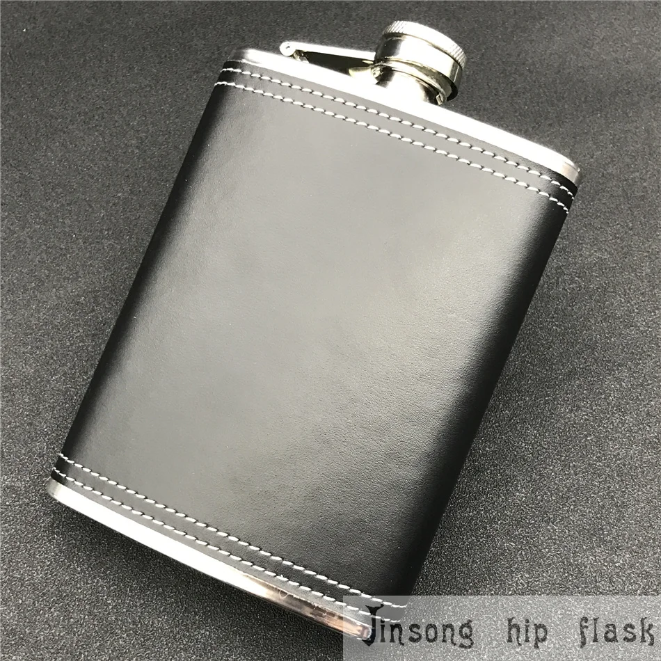 Leather stainless steel hip flask 8oz , black leather flask with free funnel and retial box
Leather stainless steel hip flask 8oz , black leather flask with free funnel and retial box