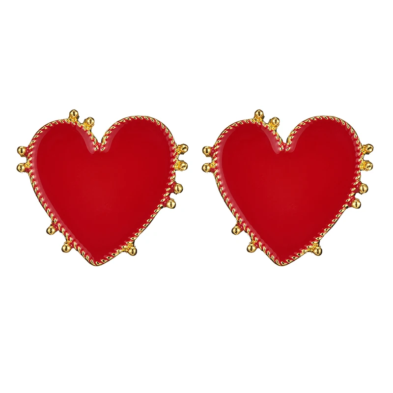 New Fashion Street Style Hyperbole Big Red Heart Stud Earrings For Women Gold Love Heart Stud Earrings Bohemian Jewelry
New Fashion Street Style Hyperbole Big Red Heart Stud Earrings For Women Gold Love Heart Stud Earrings Bohemian Jewelry