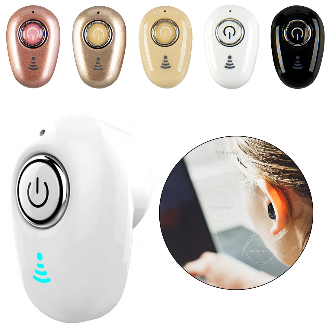 S650 stealth ultra small Bluetooth headset Mini Wireless Bluetooth Earphones Portable Sporting In-Ear Earphone
S650 stealth ultra small Bluetooth headset Mini Wireless Bluetooth Earphones Portable Sporting In-Ear Earphone