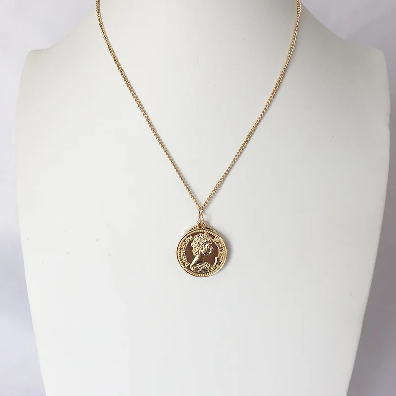 Coin Necklace Vintage Taki Pendant Necklaces Link Chain Gold Metal Figure Double Pendant Statement Jewelry Colgante for Women
Coin Necklace Vintage Taki Pendant Necklaces Link Chain Gold Metal Figure Double Pendant Statement Jewelry Colgante for Women