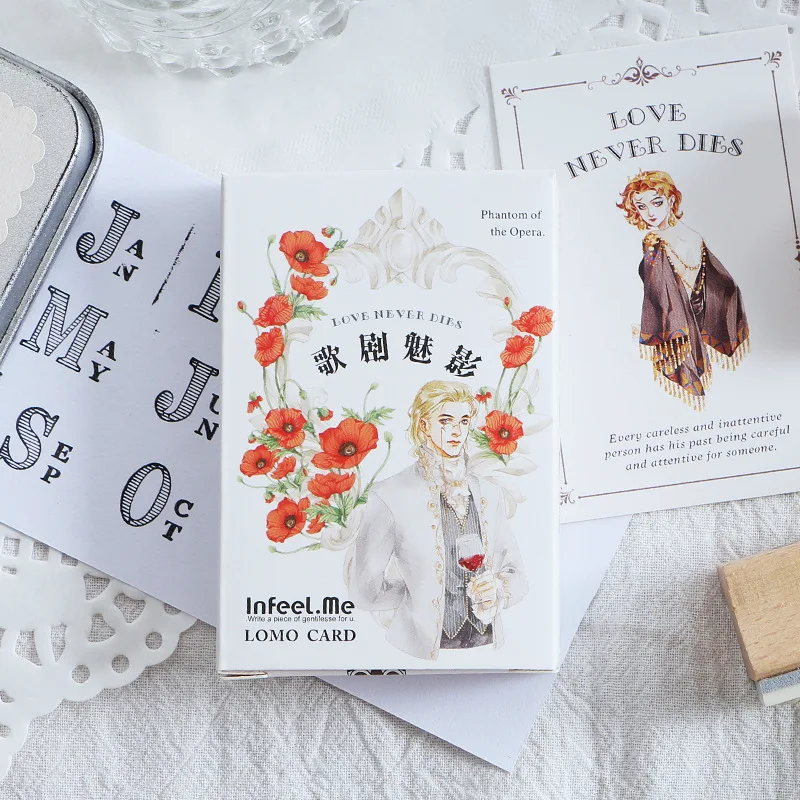 28 Sheets/Set Love Never Dies Lomo Card Opera Characters Mini Postcard Greeting Card Christmas Gifts
28 Sheets/Set Love Never Dies Lomo Card Opera Characters Mini Postcard Greeting Card Christmas Gifts