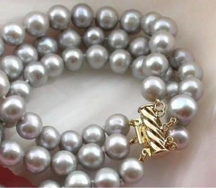 3 ROW 9-10MM GRAY SOUTH SEA NATURAL PEARL BRACELET BANGLE 14KGP CLASP 7.5-8 INCH
3 ROW 9-10MM GRAY SOUTH SEA NATURAL PEARL BRACELET BANGLE 14KGP CLASP 7.5-8 INCH