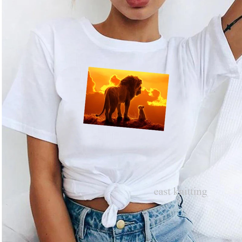 The Lion King Cartoon Print Short Sleeve T Shirt Women Two lions vogue Casual printed O Neck T shirt Hakuna Matata Tees
The Lion King Cartoon Print Short Sleeve T Shirt Women Two lions vogue Casual printed O Neck T shirt Hakuna Matata Tees
