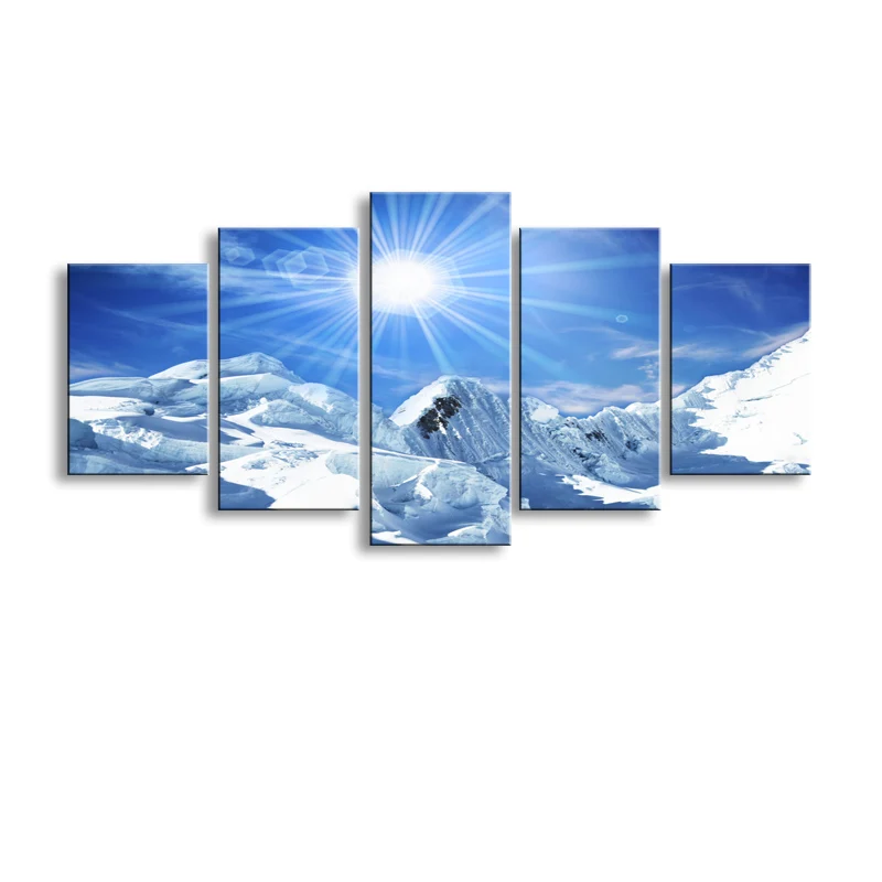 5 pieces high-definition print Snow mountain scenery canvas oil painting poster and wall art living room picture PL5-209
5 pieces high-definition print Snow mountain scenery canvas oil painting poster and wall art living room picture PL5-209