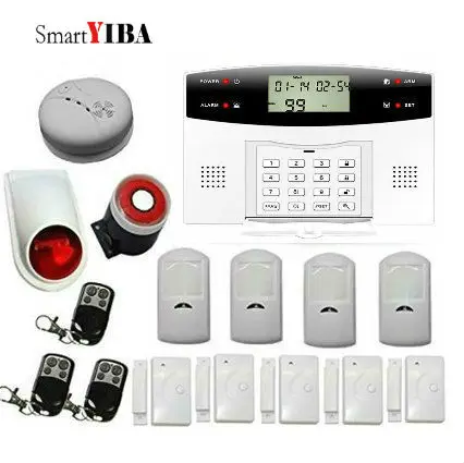 SmartYIBA GSM SMS Wireless Home Security Intruder Alarm System with Smoke Detector Metal Remote Control Motion Sensor Door Alarm
SmartYIBA GSM SMS Wireless Home Security Intruder Alarm System with Smoke Detector Metal Remote Control Motion Sensor Door Alarm