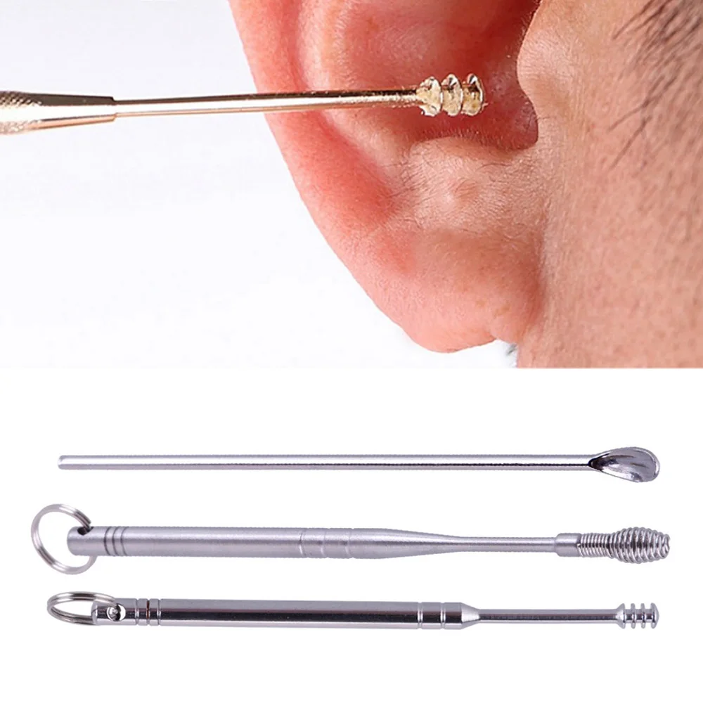 3pcs/Set Stainless Steel Ear Pick Wax Remover Cleaner Ear pick Curette Ear Spoon Earwax Clean Cleaning Tool with Key Chain End
3pcs/Set Stainless Steel Ear Pick Wax Remover Cleaner Ear pick Curette Ear Spoon Earwax Clean Cleaning Tool with Key Chain End