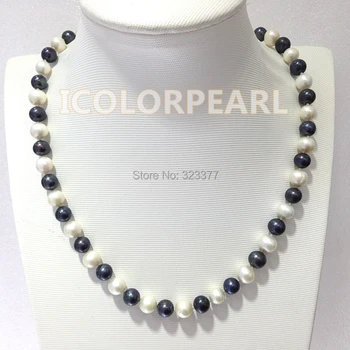 WEICOLOR 8-9mm Nearround White And Black Real Natural Freshwater Pearl Necklace. Free Shipping!
WEICOLOR 8-9mm Nearround White And Black Real Natural Freshwater Pearl Necklace. Free Shipping!