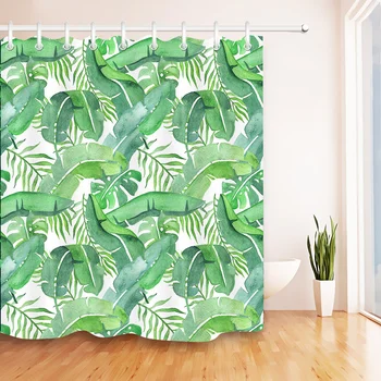 Waterproof Polyester Green Tropical Banana Leaves Shower Curtain Fabric Bath Curtain For Bathroom Decor Eco-Friendly With Hooks
Waterproof Polyester Green Tropical Banana Leaves Shower Curtain Fabric Bath Curtain For Bathroom Decor Eco-Friendly With Hooks