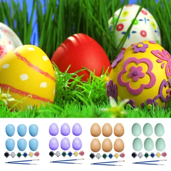 Set 6 PCS DIY Painting Wooden Fake Eggs with 6-color Paint 2 Painting Brushes for Easter Day Decorations Kids Game
Set 6 PCS DIY Painting Wooden Fake Eggs with 6-color Paint 2 Painting Brushes for Easter Day Decorations Kids Game