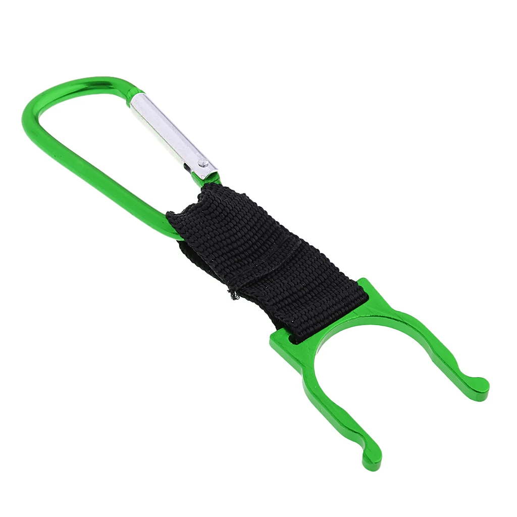 Water Bottle Carabiner D Ring Cup Flask Hook Holder with Aluminum Alloy Keyring Belt Clip for Fishing Camping Climbing Mountain