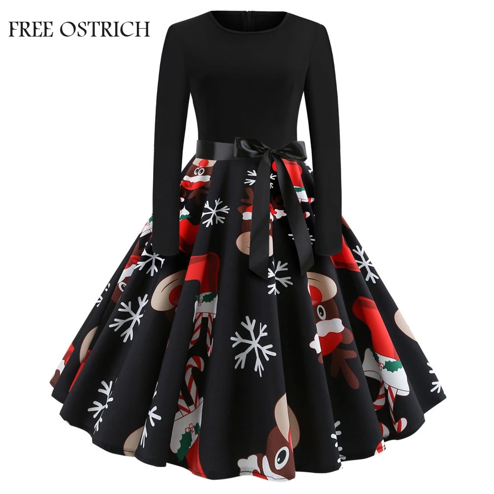 FREE OSTRICH Dress Women's Solid Vintage Print Long Sleeve Party Swing Dress Mid-Calf O-Neck Ladies Full Gown
FREE OSTRICH Dress Women's Solid Vintage Print Long Sleeve Party Swing Dress Mid-Calf O-Neck Ladies Full Gown