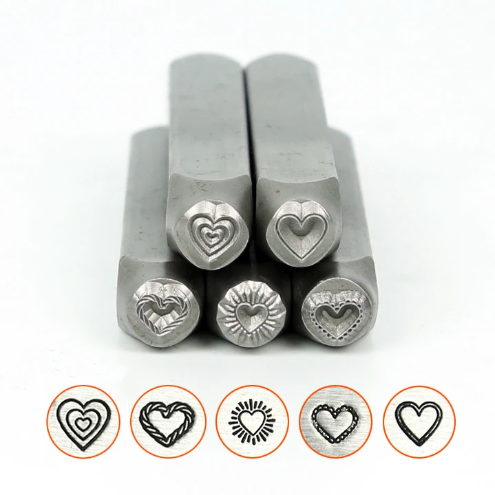 Multi Heart/Heart Burst/Heart Rope/Lace/Outlined Heart Design Metal Jewelry Stamps,6MM
Multi Heart/Heart Burst/Heart Rope/Lace/Outlined Heart Design Metal Jewelry Stamps,6MM