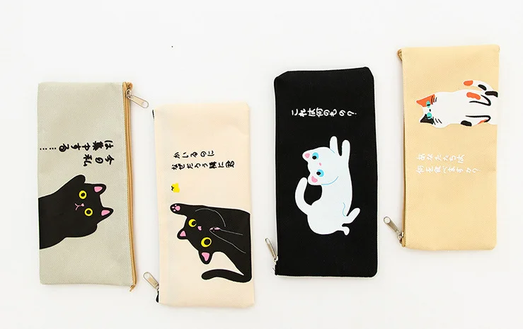 Cartoon white black cat canvas Pencil Case pencil bag for kids Stationery office school supplies Escolar Papelaria student prize
Cartoon white black cat canvas Pencil Case pencil bag for kids Stationery office school supplies Escolar Papelaria student prize