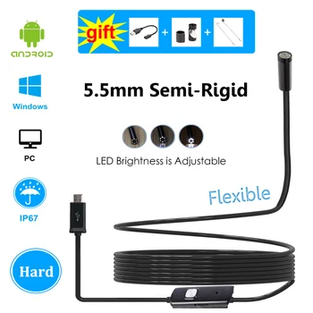 New 5.5mm Android Endoscope Inspection Camera Waterproof USB Borescope Hard Cable Semi Rigid Flexible Tube for Samsung Windows
New 5.5mm Android Endoscope Inspection Camera Waterproof USB Borescope Hard Cable Semi Rigid Flexible Tube for Samsung Windows