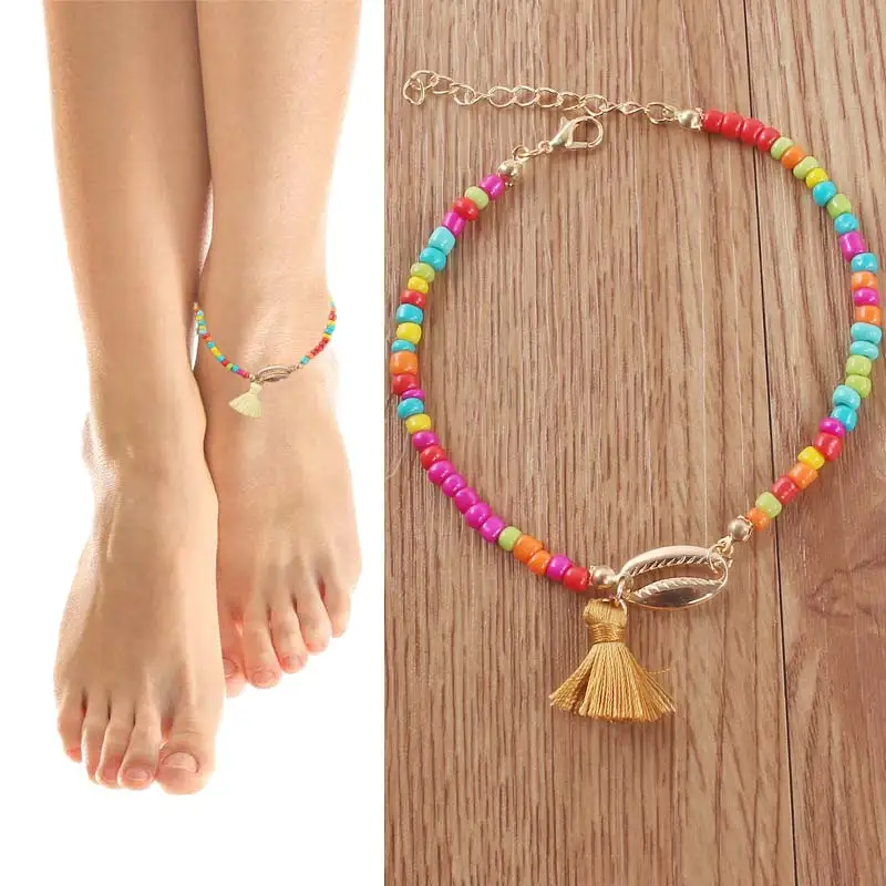Adjustable Party 6 Colors Anklets Girls Graceful Holiday Beach Barefoot Sandals Bracelet Measle Shell Bohemia Tassel Wedding 1PC
Adjustable Party 6 Colors Anklets Girls Graceful Holiday Beach Barefoot Sandals Bracelet Measle Shell Bohemia Tassel Wedding 1PC