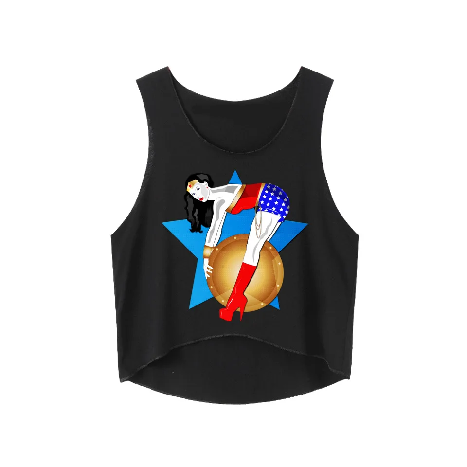 Wonder Women Graphic Tees Woman T Shirt Sexy Crop Tops Summer Camiseta Feminina Sleeveless Irregular Clothes Blusa Tumblr 2018
Wonder Women Graphic Tees Woman T Shirt Sexy Crop Tops Summer Camiseta Feminina Sleeveless Irregular Clothes Blusa Tumblr 2018