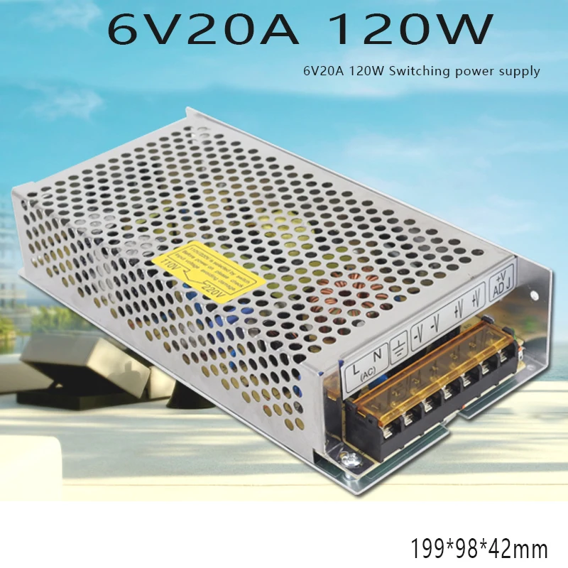 Single Output switching power supply 6V 20A 120W Power Source Transformers 110V 220V AC DC6v SMPS S-120-6 for monitoring system
Single Output switching power supply 6V 20A 120W Power Source Transformers 110V 220V AC DC6v SMPS S-120-6 for monitoring system