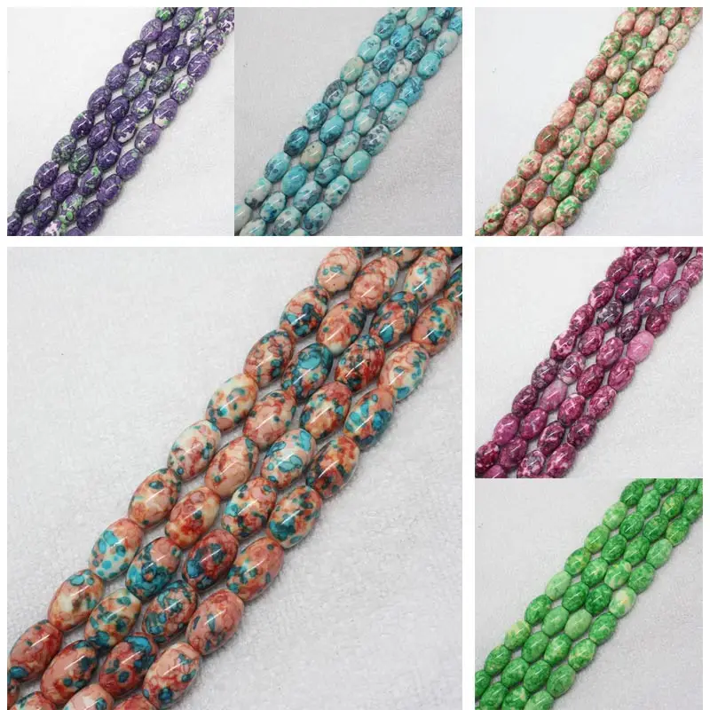 Mini. Order is $7! 11x16mm Multicolor Snow jades stones Barrel Drum bead DIY Jewelry Making Loose Beads 15"
Mini. Order is $7! 11x16mm Multicolor Snow jades stones Barrel Drum bead DIY Jewelry Making Loose Beads 15"