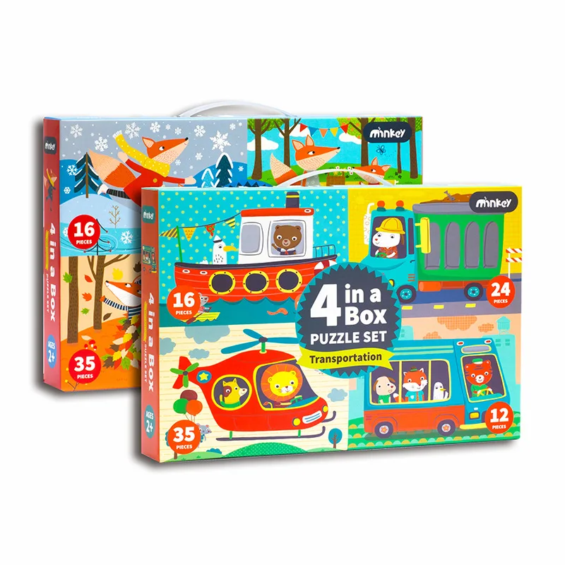 Four In One Box Jigsaw Puzzle Intelligent Jigsaw Puzzle for Hand Eye Coordination Kids Educational Toys
Four In One Box Jigsaw Puzzle Intelligent Jigsaw Puzzle for Hand Eye Coordination Kids Educational Toys
