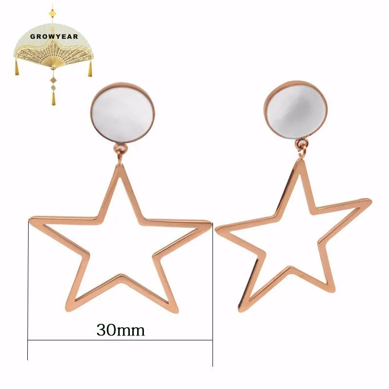 Trendy Design Stainless Steel Star Drop Earrings Gold/Rose Gold 2 Color Hollow Geometric Pattern Fashion Female Jewelry
Trendy Design Stainless Steel Star Drop Earrings Gold/Rose Gold 2 Color Hollow Geometric Pattern Fashion Female Jewelry