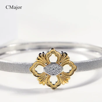CMajor Solid Silver Elegant Vintage Fashion Four Leaves Clover Bangle For Women For St. Patrick's Day
CMajor Solid Silver Elegant Vintage Fashion Four Leaves Clover Bangle For Women For St. Patrick's Day
