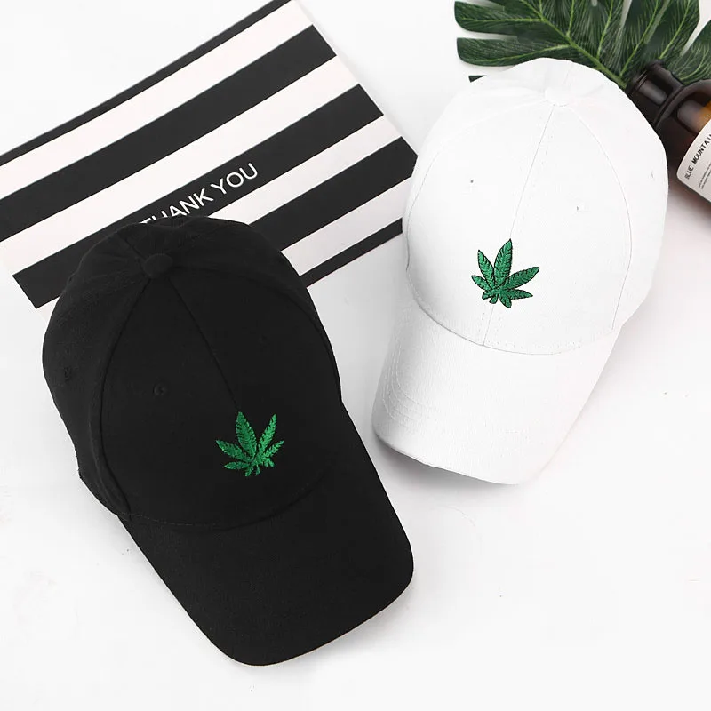 Nuevo sombrero de béisbol con bordado de hoja de arce de cáñamo para Nuevo sombrero de béisbol con bordado de hoja de arce de cáñamo para