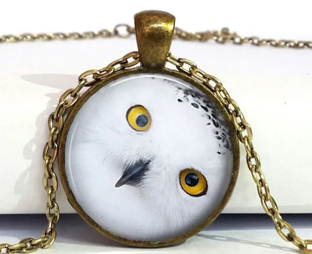 Image Free shipping Snow Owl Pendant Necklace   Winter Jewelry Snowy Owl Pendant Necklace  Owl Pendant Gift for Owl Lover