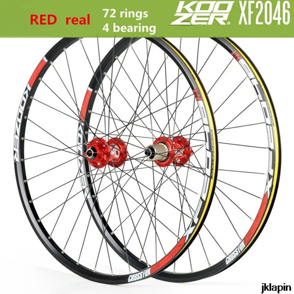 

KOOZER XF2046 MTB Mountain Bike Wheelset 26/27.5/29inch 72 Ring 4 Bearing QR Thru-axis Wheels Bicycle Rim