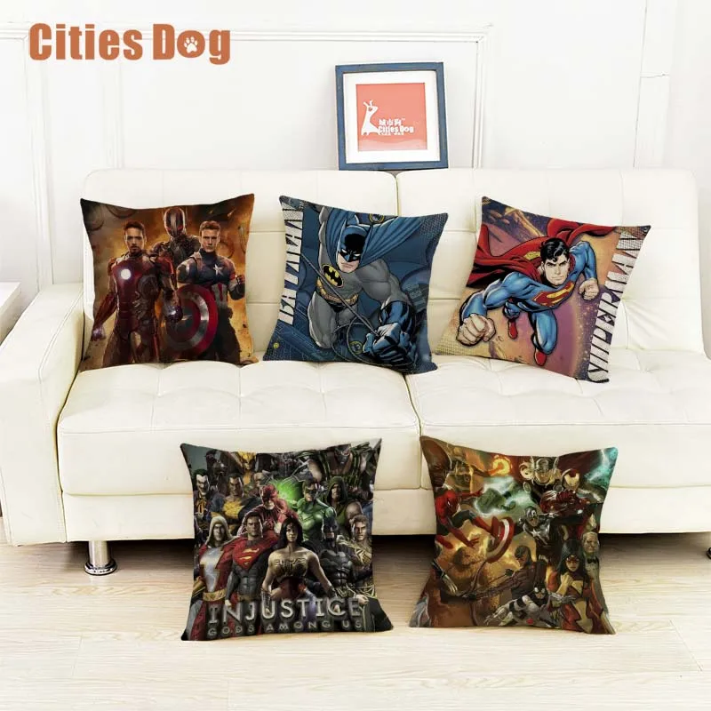 Europe and America Pop Style Super Heros Cushion Cover Captain America Superman Iron Man Batman Sofa Chair Pillow Case Covers
Europe and America Pop Style Super Heros Cushion Cover Captain America Superman Iron Man Batman Sofa Chair Pillow Case Covers