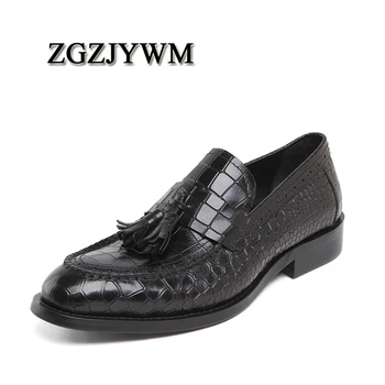 ZGZJYWM New Men's British Style Genuine Crocodile Pattern Leather Pointed Toe Slip-On Dress Wedding Oxford Men Shoes With Tassel
ZGZJYWM New Men's British Style Genuine Crocodile Pattern Leather Pointed Toe Slip-On Dress Wedding Oxford Men Shoes With Tassel