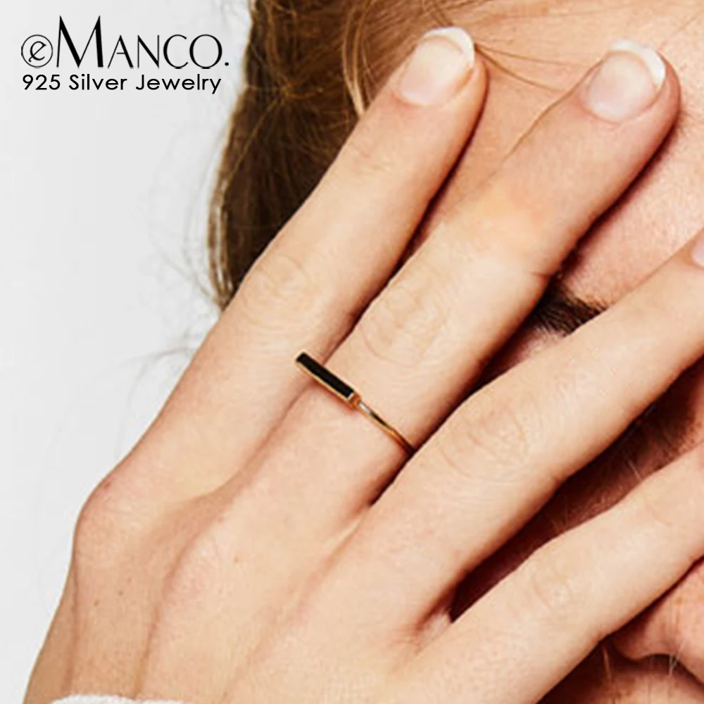 eManco 925 Sterling Silver Rings Geometric Stick Simple Rings Three Size Two Colors New Arrival Wedding Fashion Jewelry
eManco 925 Sterling Silver Rings Geometric Stick Simple Rings Three Size Two Colors New Arrival Wedding Fashion Jewelry