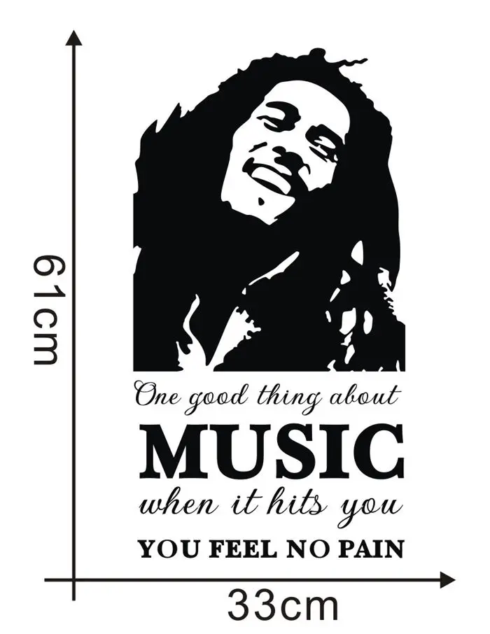One Good Thing About Music Bob Marley No Pain Decal Wall Quotes Sticker Words
One Good Thing About Music Bob Marley No Pain Decal Wall Quotes Sticker Words