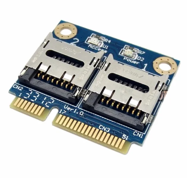 Dual TF Micro SD Card to Mini pcie pci express pci-express PCI-E Express with half Bracket Memory Card Reader Adapter
Dual TF Micro SD Card to Mini pcie pci express pci-express PCI-E Express with half Bracket Memory Card Reader Adapter