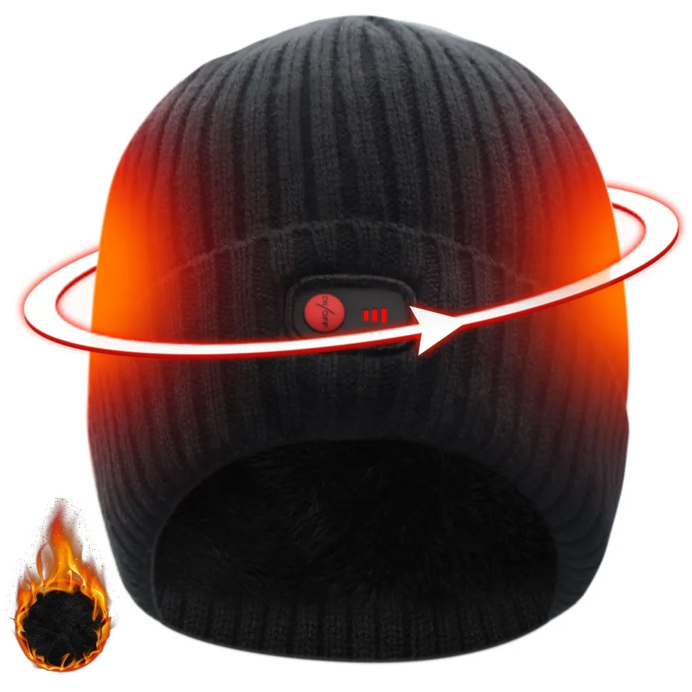 7.4V Winter Warm winter Heated black hat for Man and Woman Warm Three Level Adjustable Temperature hat
7.4V Winter Warm winter Heated black hat for Man and Woman Warm Three Level Adjustable Temperature hat