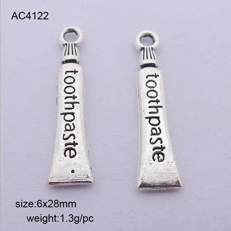 New Arrival 50 Pieces/Lot Antique Silver Alloy Toothpaste Charm For Diy Pendants Jewelry Making 6x28mm
New Arrival 50 Pieces/Lot Antique Silver Alloy Toothpaste Charm For Diy Pendants Jewelry Making 6x28mm