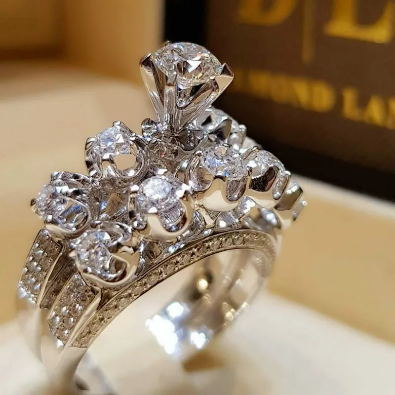 Exquisite Women Silvery Sparkling Perfect Round Cut Zircon Stone Rings High Quality 2PCS/Pack Hot Allergy Free
Exquisite Women Silvery Sparkling Perfect Round Cut Zircon Stone Rings High Quality 2PCS/Pack Hot Allergy Free